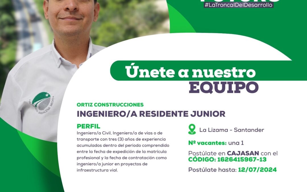 Ingeniero/a residente Junior