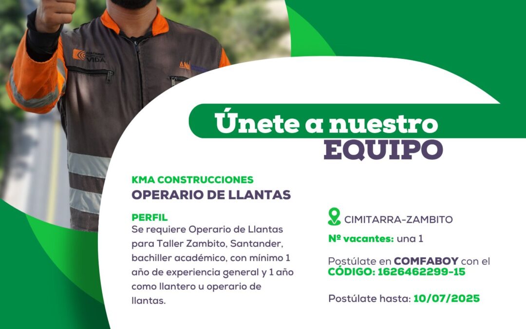 Operario de llantas (KMA Construcciones)